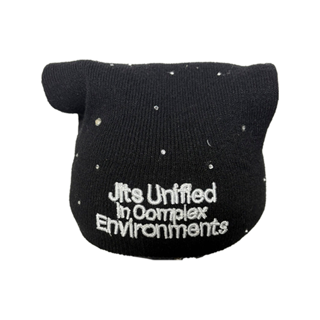 Black Rhinestone Beanie