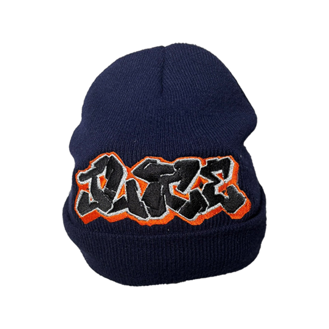 Navy Graffiti Beanie