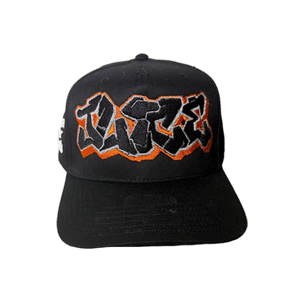 Black and Orange Graffiti Cap